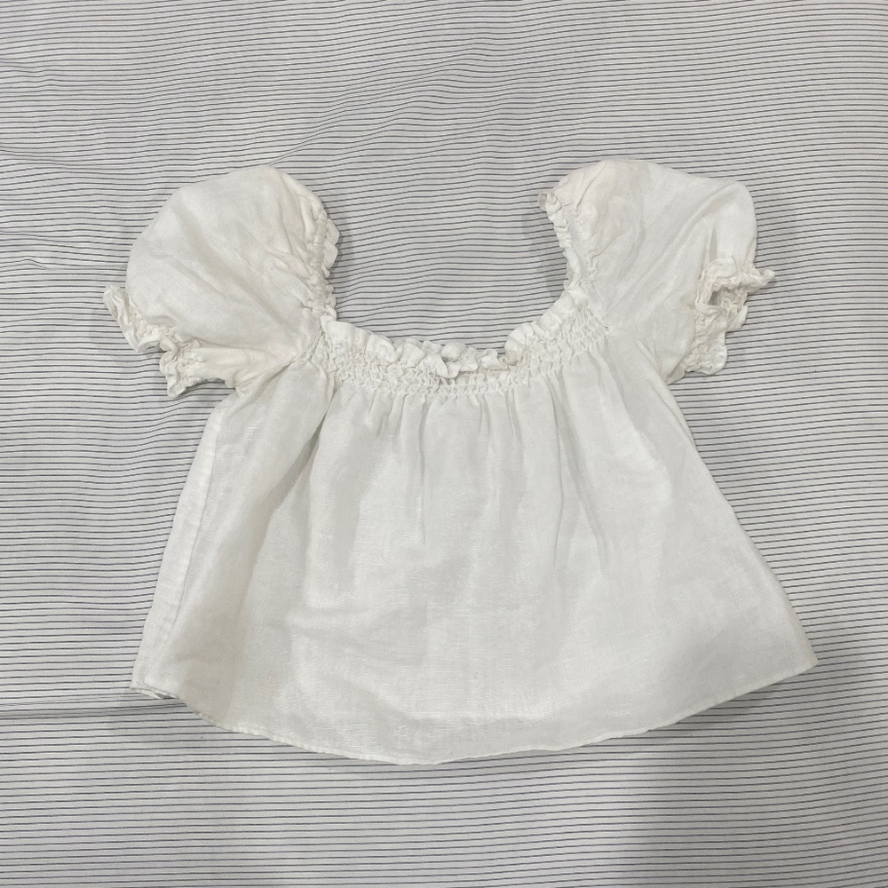 Sunday Best White Ruffle Sleeve Blouse